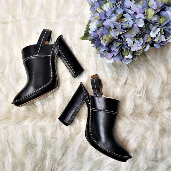 Chloe Shoes - NIB CHLOE Blk Leather Platform Slingback Mule 8.5M